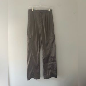 Wide Leg, High rise satin Pants